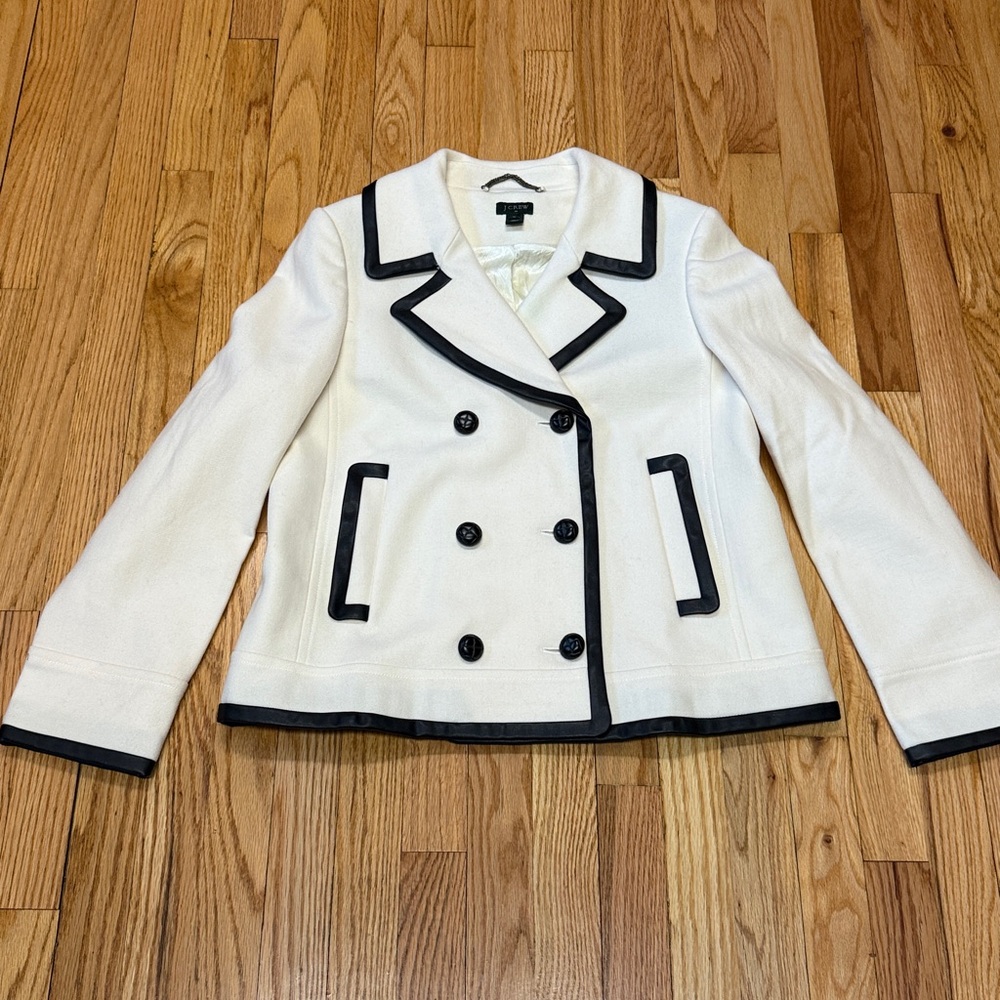 J. Crew Vintage Wool Pea Coat Stadium Jacket Size 14 Style 08411 - Picture 4 of 13
